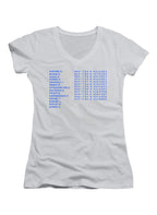 White USS Sulaco Crew Dot Matrix Juniors V-Neck T-Shirt
