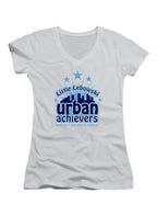 White Urban Achievers Juniors V-Neck T-Shirt