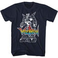 Navy Voltron t-shirt featuring a With Logo design