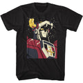 Black Voltron t-shirt featuring a Defender in Space design