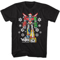 Black Voltron t-shirt featuring a Christmas design