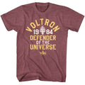 Vintage Maroon Voltron t-shirt featuring a 1984 Defender design