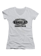 White Vandelay Industries Logo Juniors V-Neck T-Shirt
