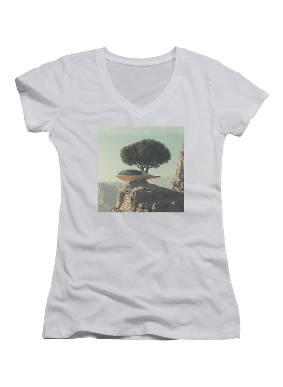 White Vantage Point Juniors V-Neck T-Shirt