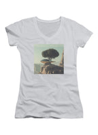 White Vantage Point Juniors V-Neck T-Shirt