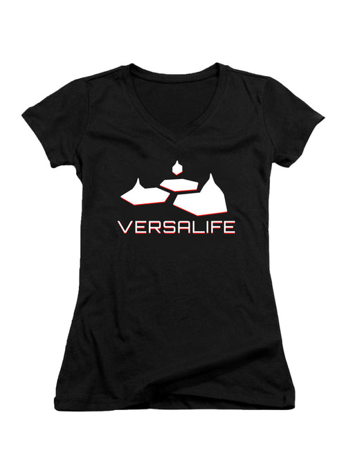 Black Versalive Juniors V-Neck T-Shirt