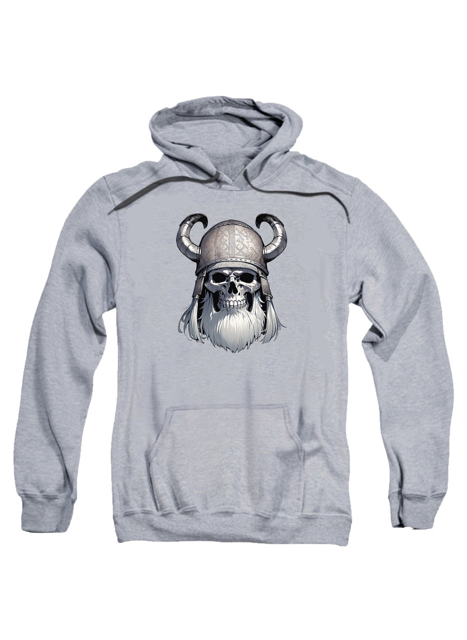 Gray Viking Skull Hoodie