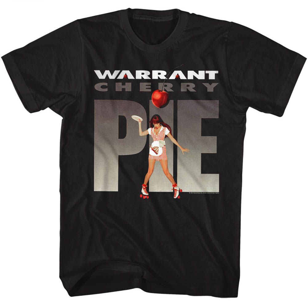 Black Warrant t-shirt featuring a Cherry Pie design
