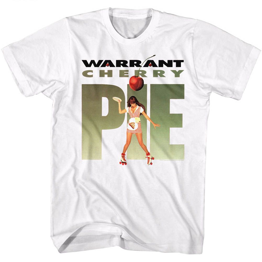 White Warrant t-shirt featuring a Cherry Pie Redux design