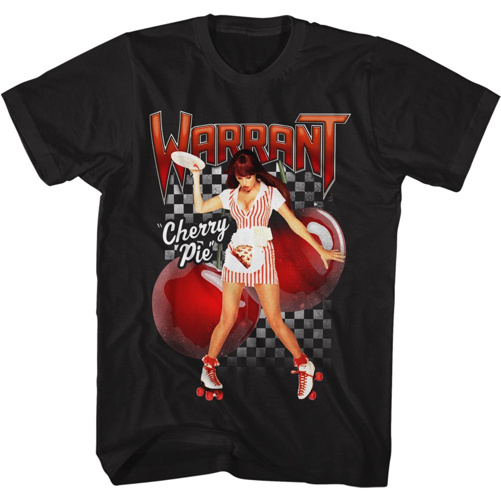 Black Warrant t-shirt featuring a Cherry Pie Cover design