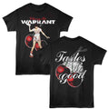 Black Warrant t-shirt featuring a Cherry Pie 90s Vintage design
