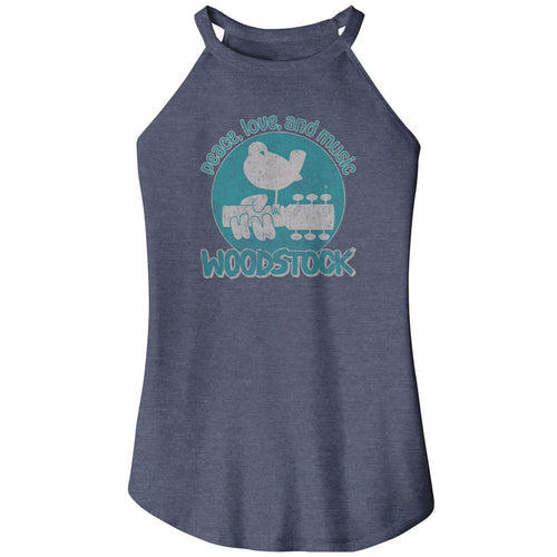 Woodstock Ladies Rocker Tank - Peace Love and Music