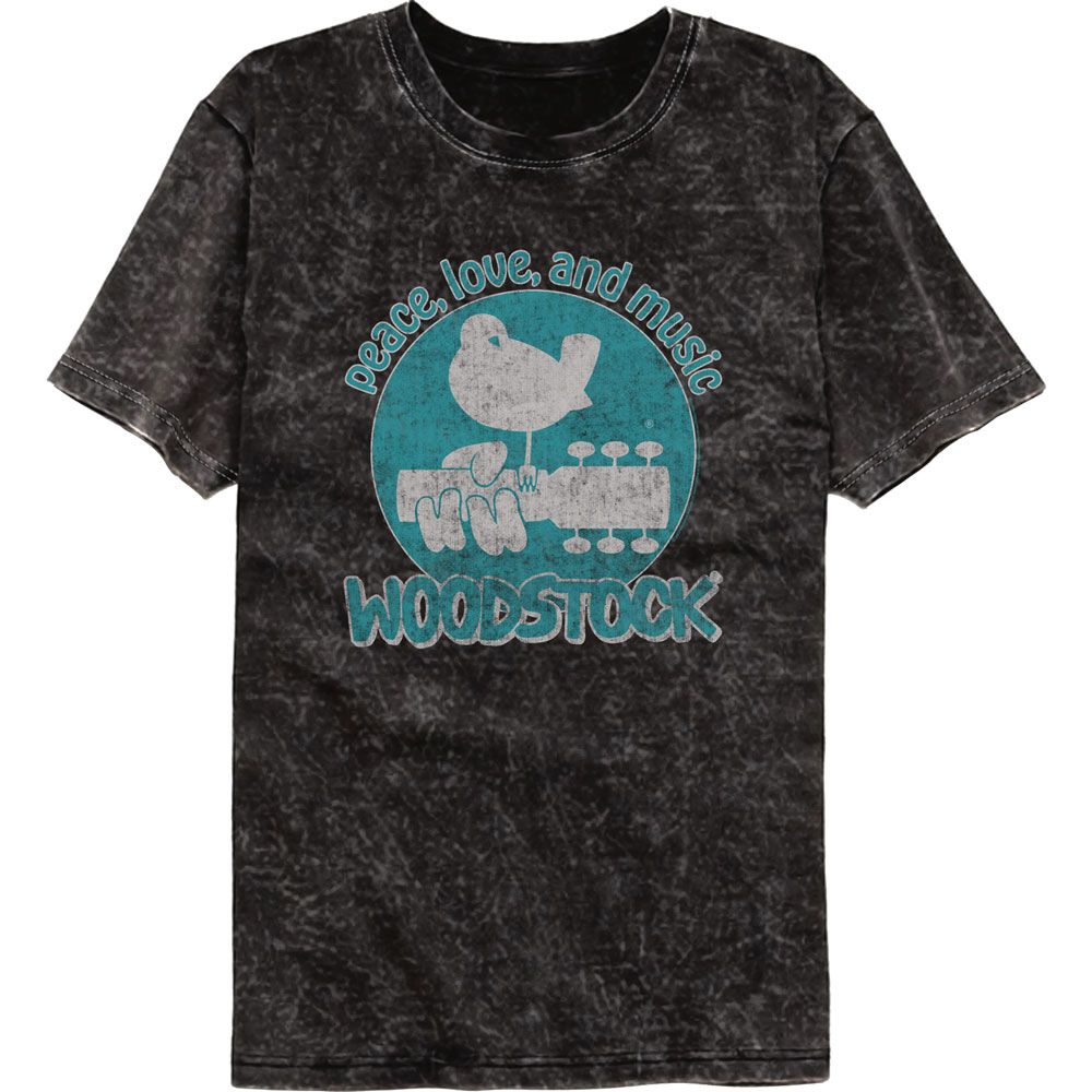 Woodstock Mineral Wash T-Shirt - Peace Love and Music