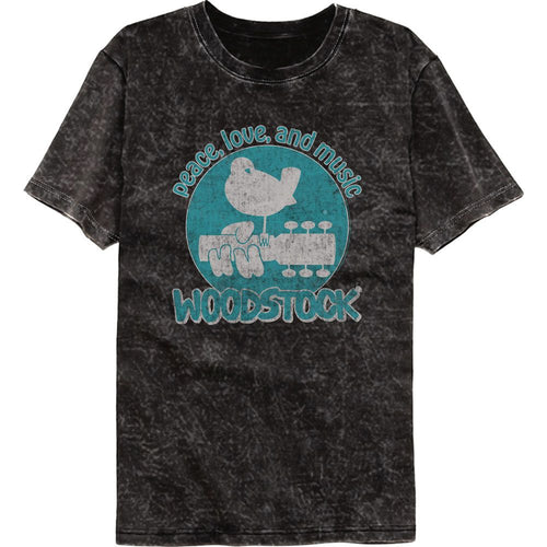 Woodstock Mineral Wash T-Shirt - Peace Love and Music