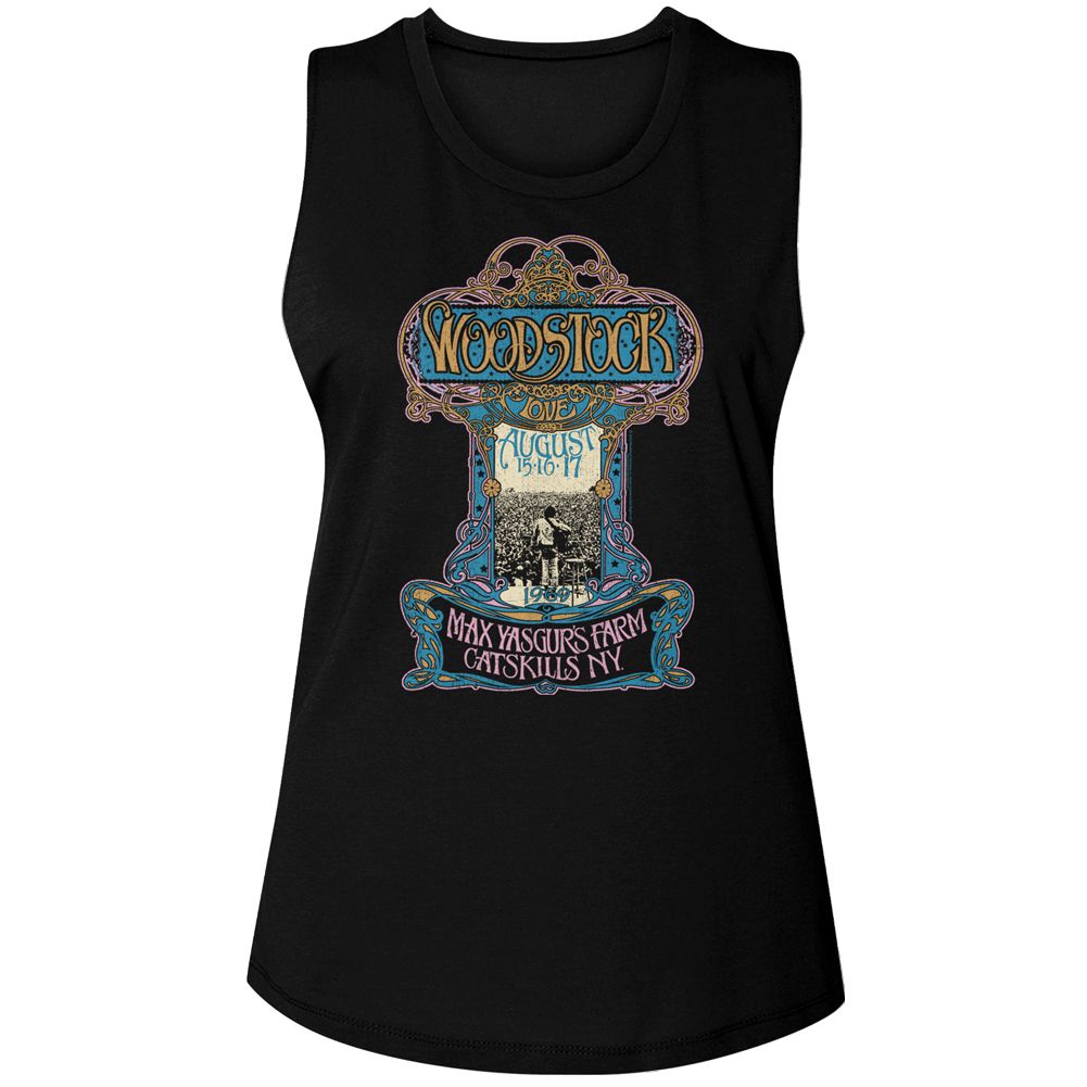Woodstock Ladies Muscle Tank - Nouveau Poster