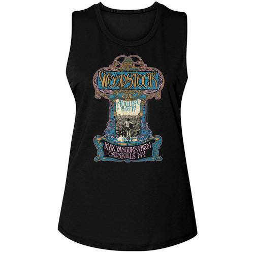 Woodstock Ladies Muscle Tank - Nouveau Poster