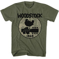 Military Green Woodstock t-shirt featuring a Big Logo design