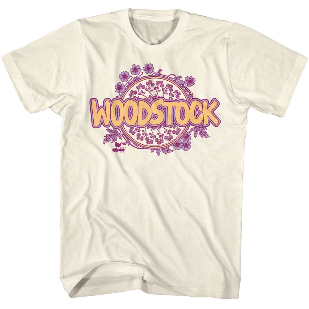 Natural Woodstock t-shirt featuring a Filled Floral design