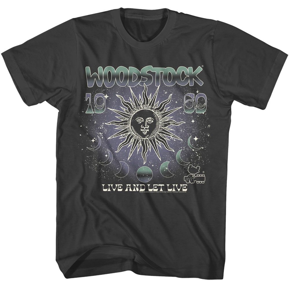 Smoke Woodstock t-shirt featuring a Sun and Moon Phases design