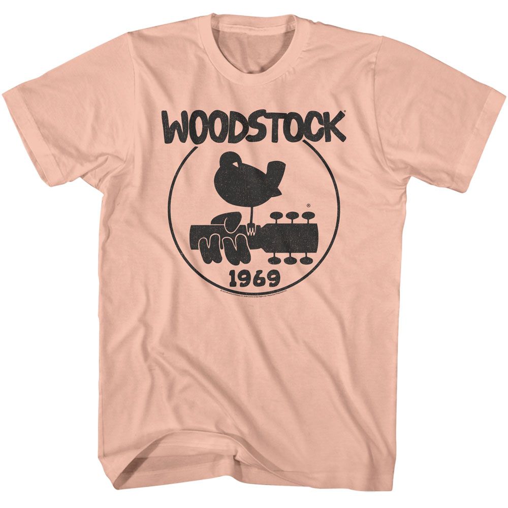 Peach Woodstock t-shirt featuring a Logo 1969 design