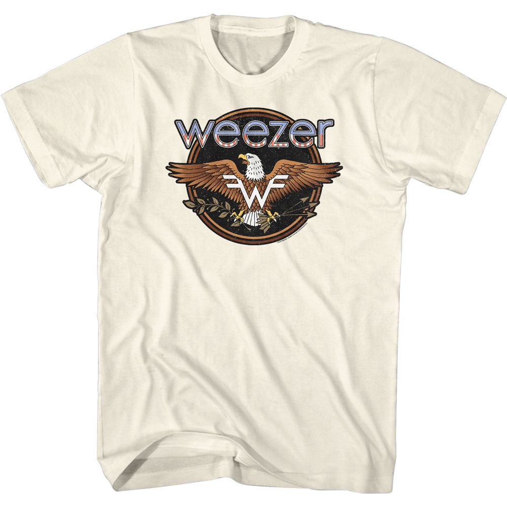 Natural Weezer t-shirt featuring a Eagle design