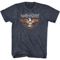 Heather Navy Weezer t-shirt featuring a Eagle Emblem design