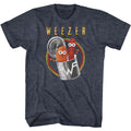 Heather Navy Weezer t-shirt featuring a Pork and Beans design