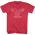 Heather Red Weezer t-shirt featuring a Whata Weezer design