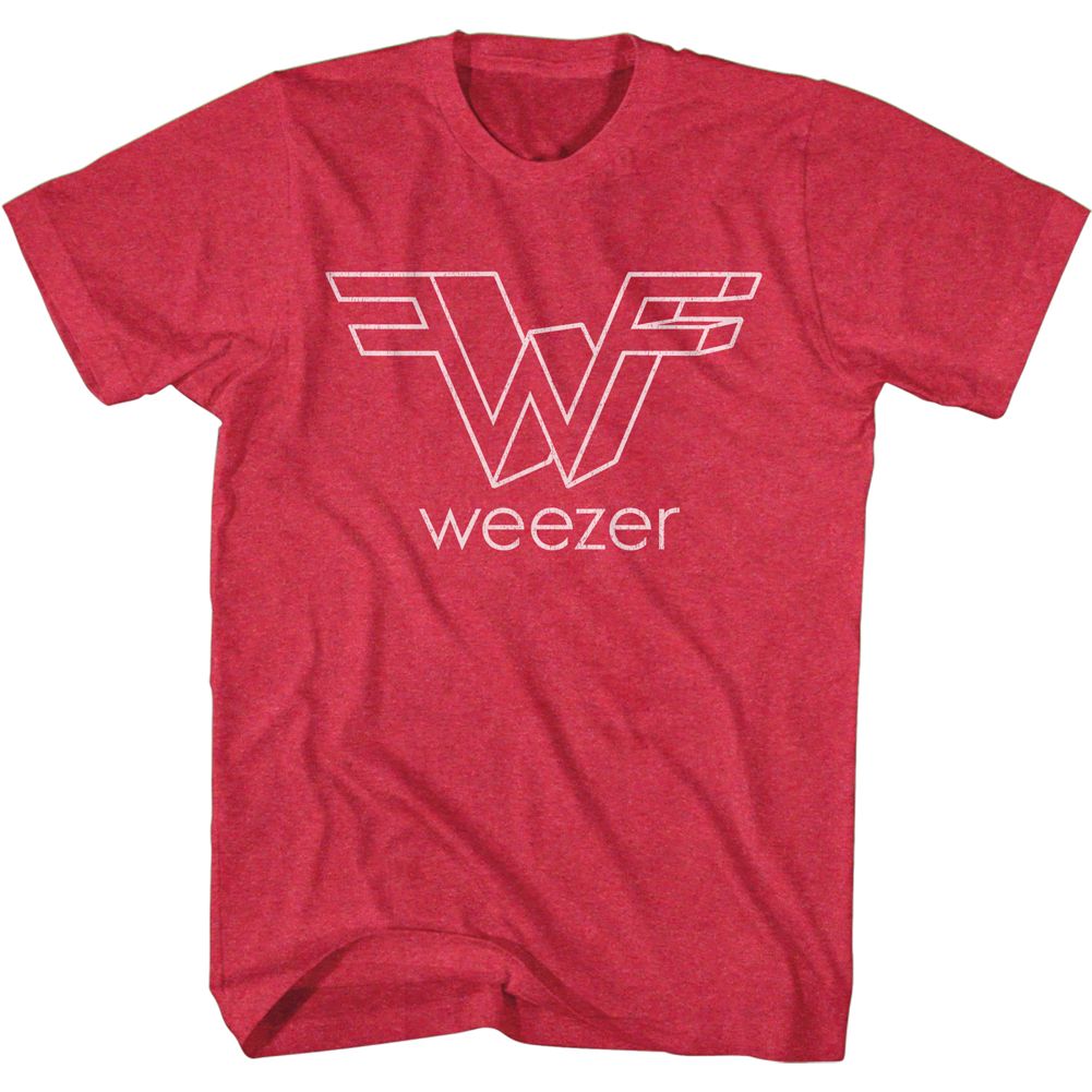 Heather Red Weezer t-shirt featuring a Whata Weezer design