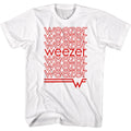 White Weezer t-shirt featuring a Repeating Logo design