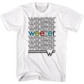 White Weezer t-shirt featuring a Repeat Colors design