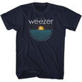 Navy Weezer t-shirt featuring a Sun Rays design