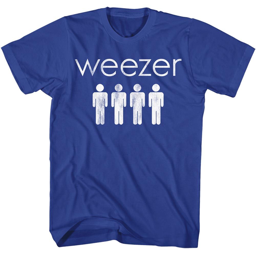 Royal Blue Weezer t-shirt featuring a 4 Dudes design