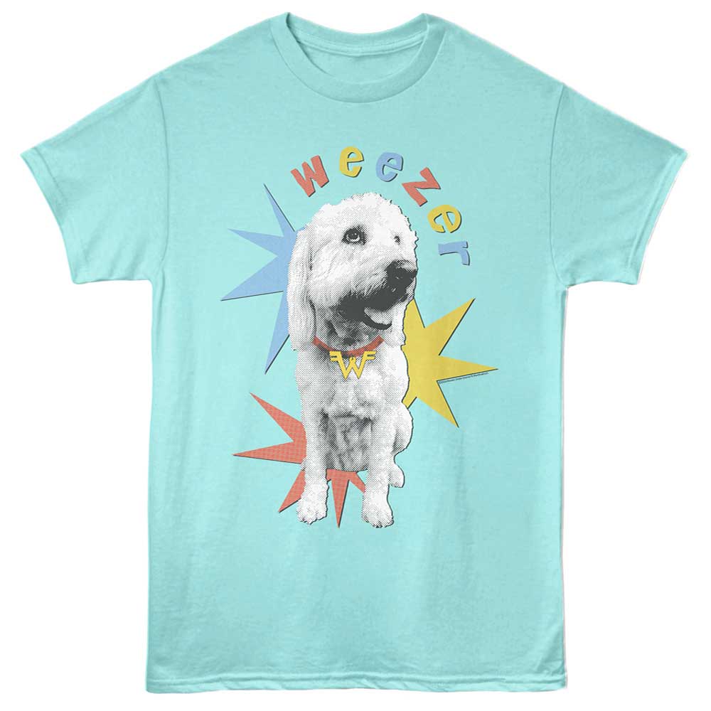 Purist Blue Weezer t-shirt featuring a Margo Dog design