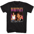 Black Whitney Houston t-shirt featuring a How Will I Know Gradient design