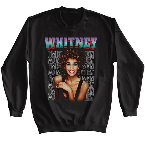 Whitney Houston Long Sleeve Sweatshirt - Every Woman Stacked