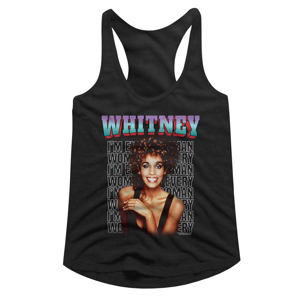 Whitney Houston Ladies Racerback - Every Woman Stacked