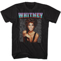 Black Whitney Houston t-shirt featuring a Every Woman Stacked design