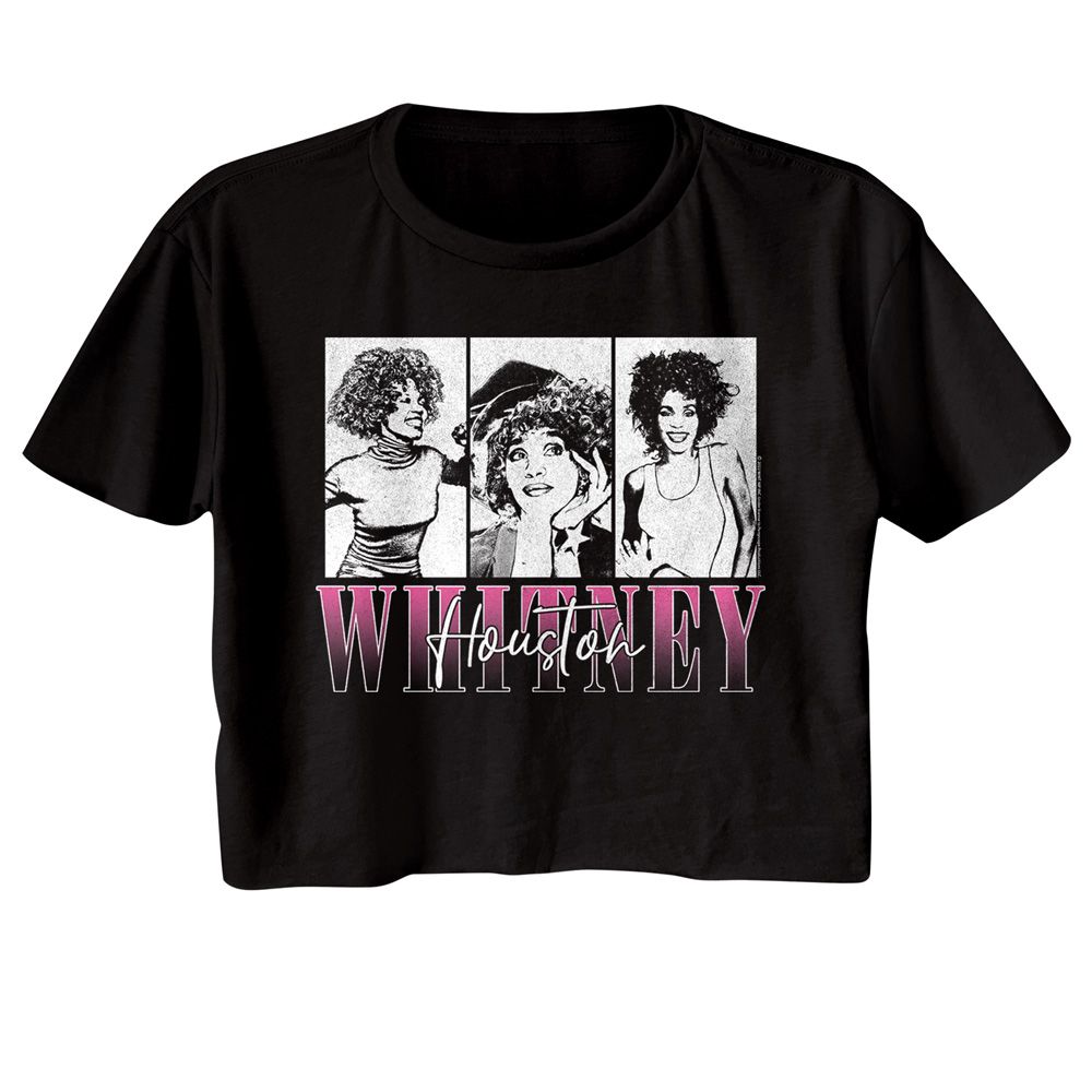 Whitney Houston Ladies Crop Top - Three Rectangles