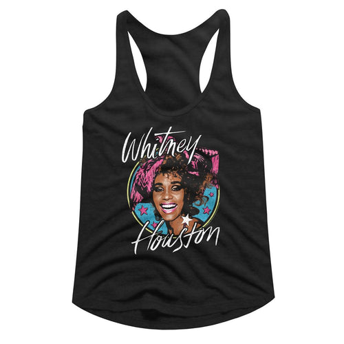 Whitney Houston Ladies Racerback - Stars