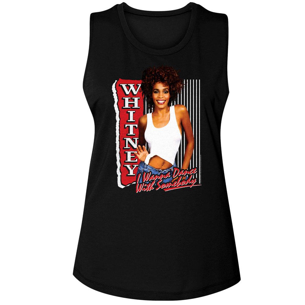 Whitney Houston Ladies Muscle Tank - I Wanna Dance