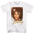White Whitney Houston t-shirt featuring a Stars and Shine design