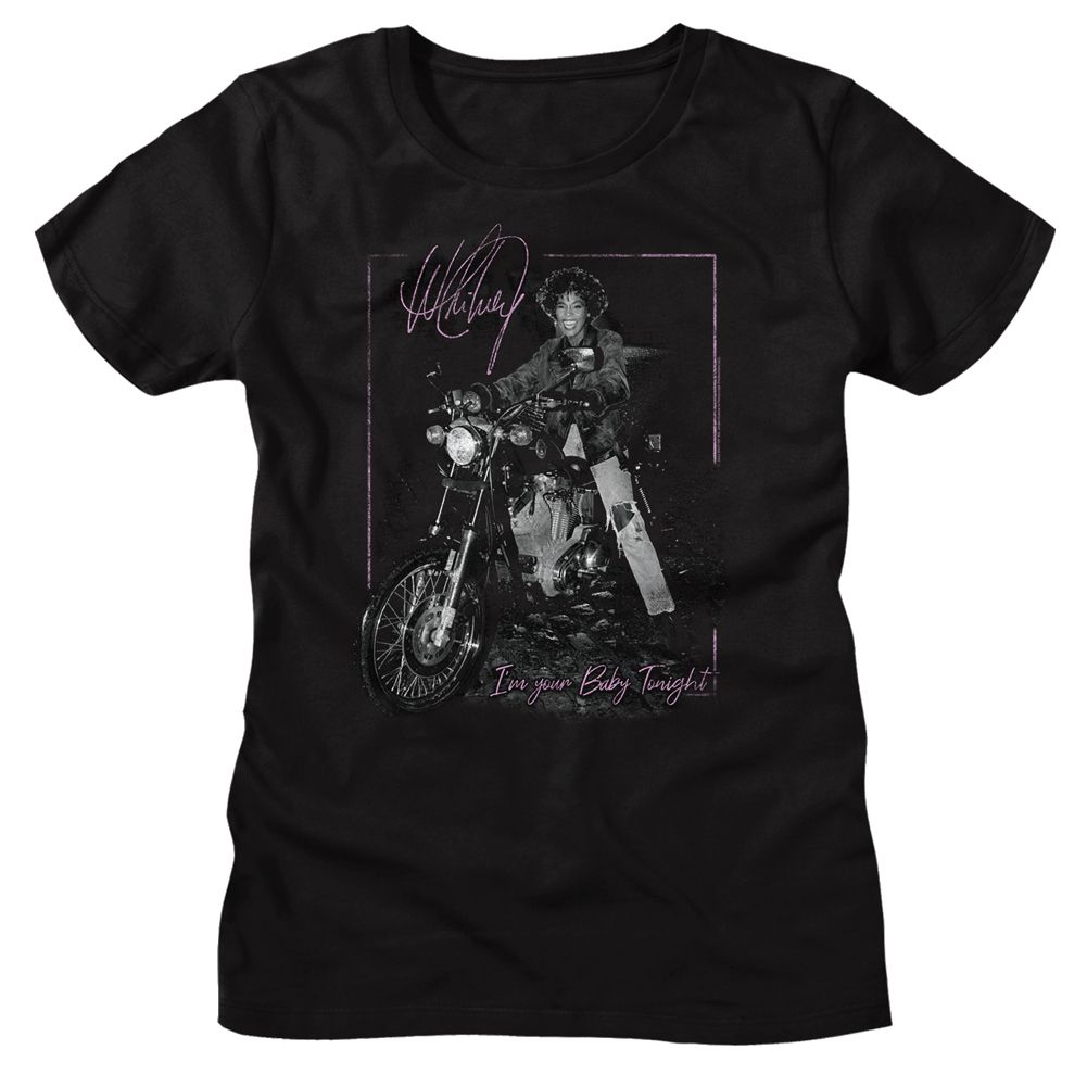 Whitney Houston Ladies T-Shirt - Motorcycle