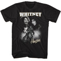 Black Whitney Houston t-shirt featuring a Motorcycle Collage design