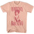 Peach Whitney Houston t-shirt featuring a Monochrome design
