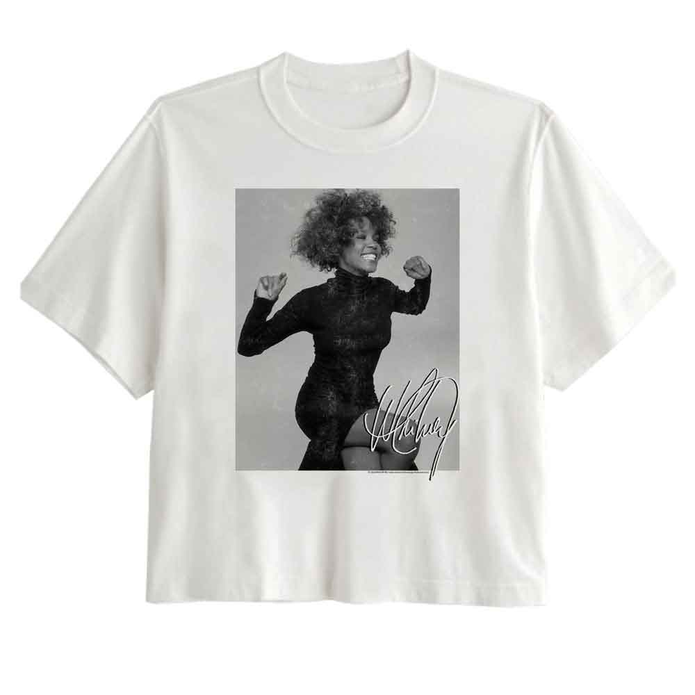Whitney Houston Ladies Crop Top - Autograph