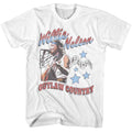 White Willie Nelson t-shirt featuring a Outlaw Country Americana design