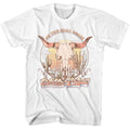 White Willie Nelson t-shirt featuring a On the Road Again Skull design