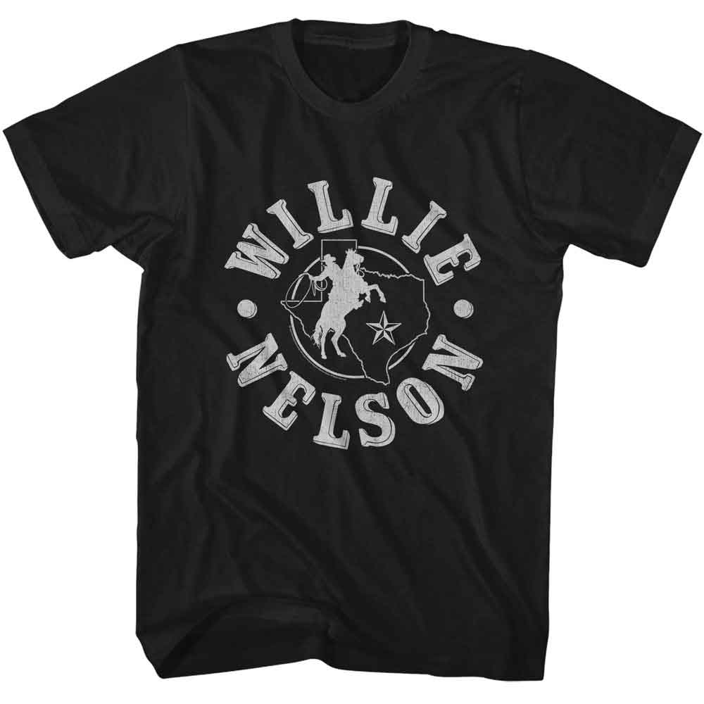 Black Willie Nelson t-shirt featuring a Texas Cowboy design