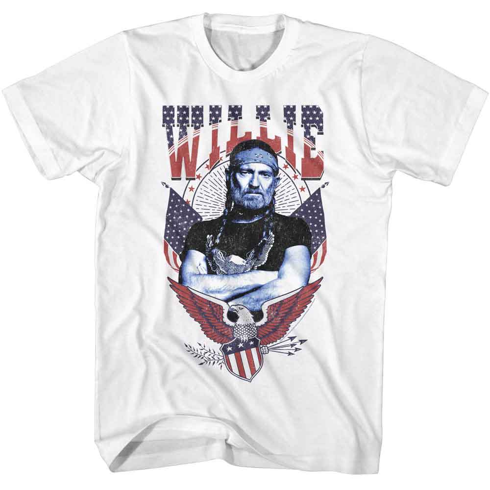 White Willie Nelson t-shirt featuring a Americana Eagle design